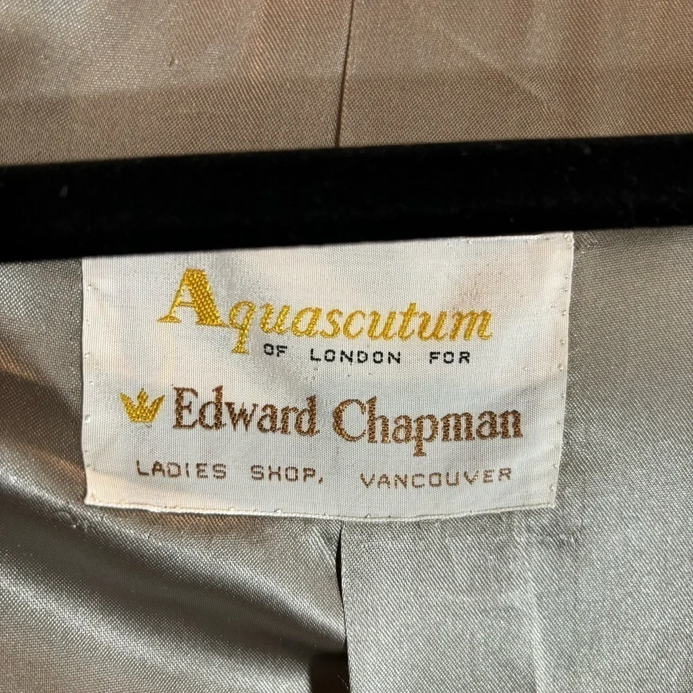 AQUASCUTUM SZ 6 UK Wool Raglan Sleeve Back Slit Belt Trench Coat with Pockets - Picture 10 of 14